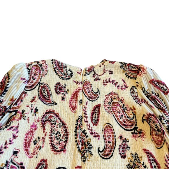 Wilfred Aritzia Lilith Long Sleeve Blouse Shirt Top Paisley Smocked Size Small - Picture 9 of 12